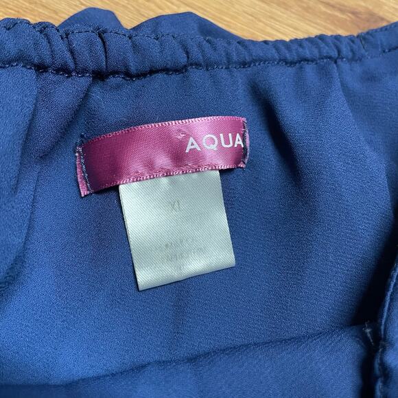 Aqua Girls Asymmetrical Solid Blue Tiered Layered Dress Size 16 Extra Large - Picture 4 of 4